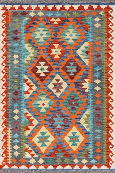 Afghan Kilim Zari Hand Knotted Rug - 157x100 cm