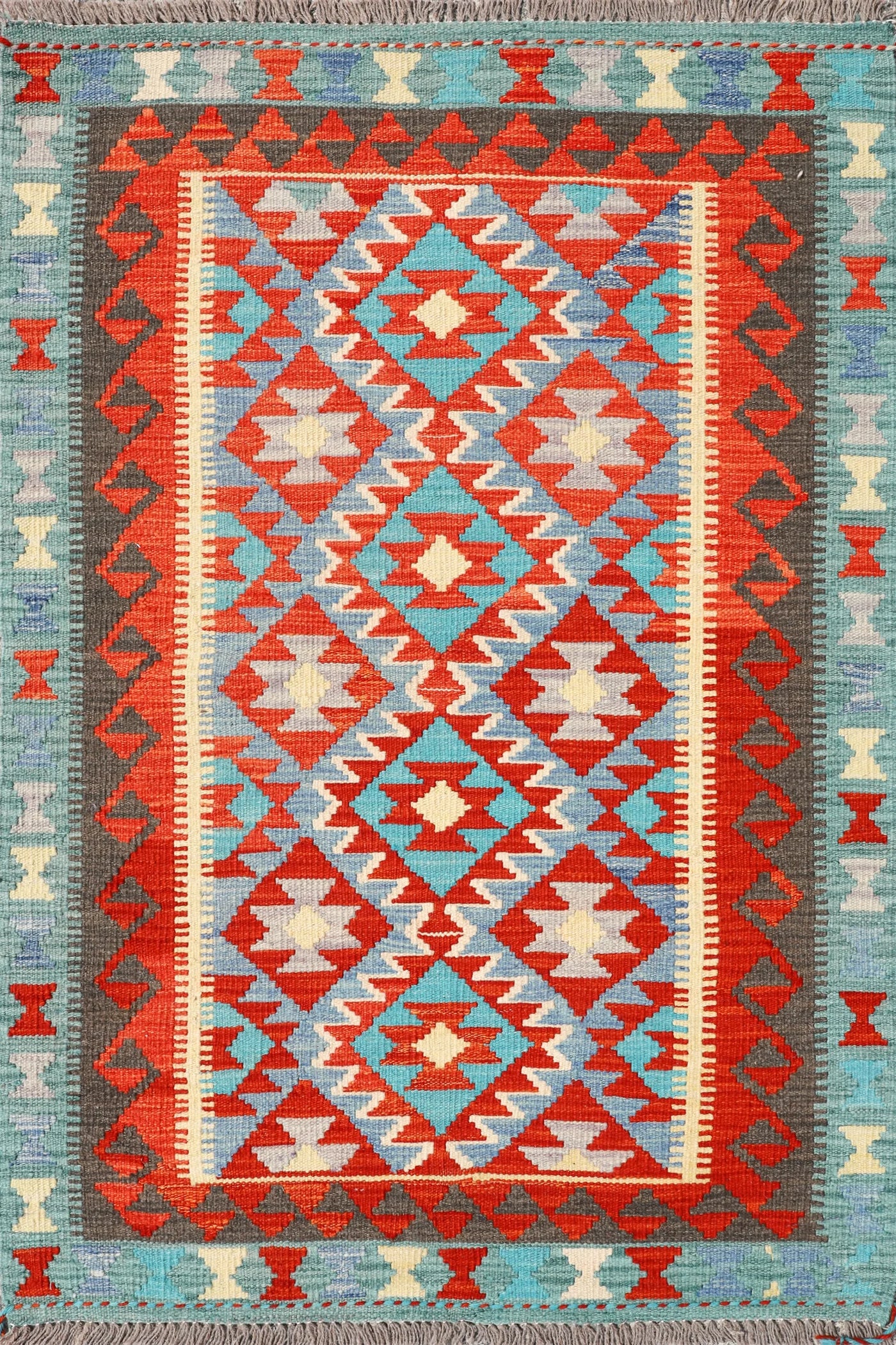 Afghan Kilim Zari Hand Knotted Rug - 154x100 cm