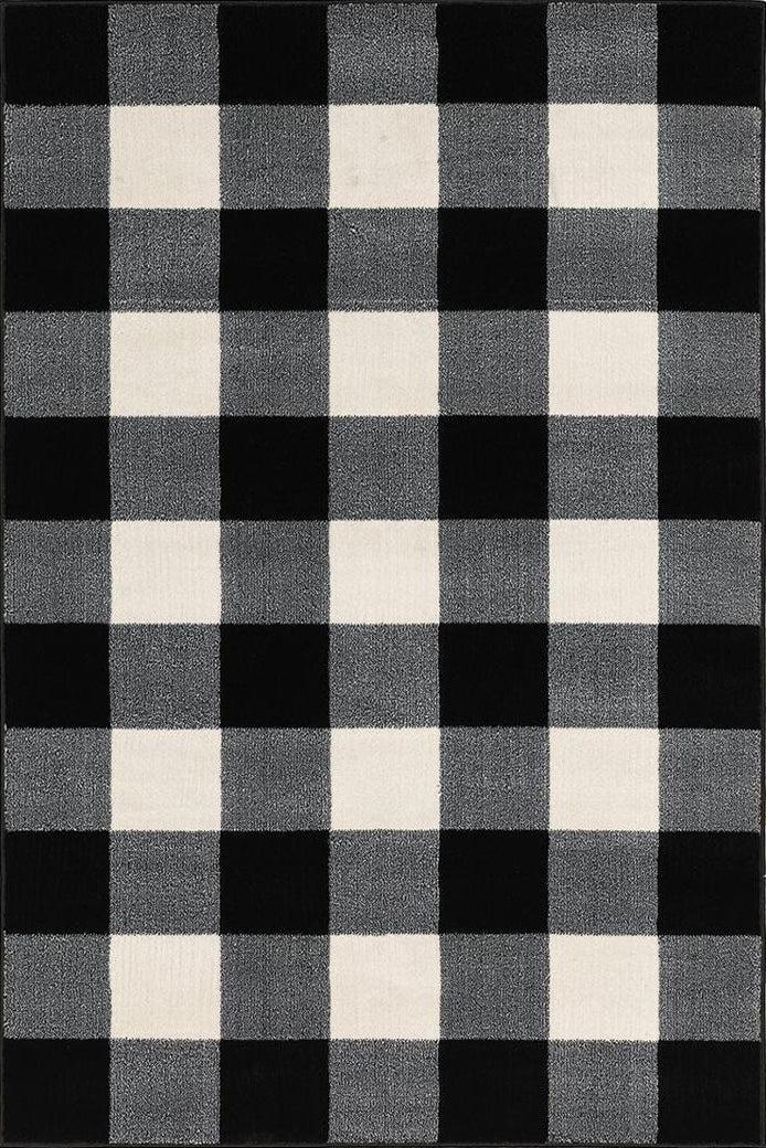 Alberto Grid Rug - 103 Black