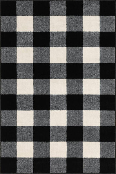 Alberto Grid Rug - 103 Black