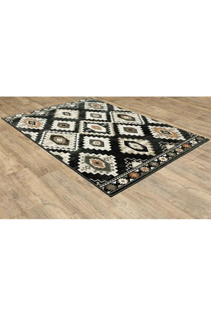 Alberto Tribal Rug - 104 Black