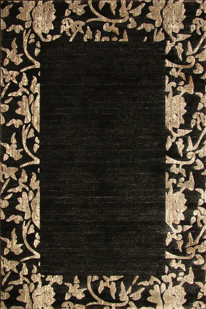 Alpi Contemporary Border Rug 9447B-Black