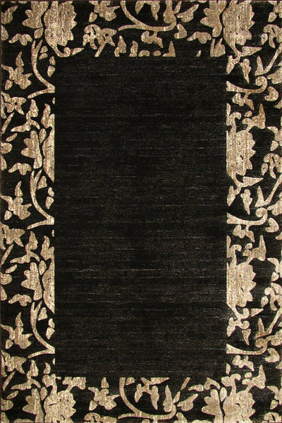Alpi Contemporary Border Rug 9447B-Black