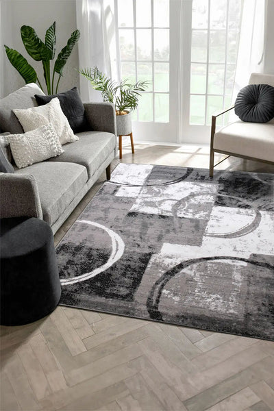 Adam Geometric Rug - 102 Grey