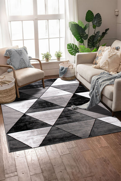 Adam Geometric Rug - 104 Black