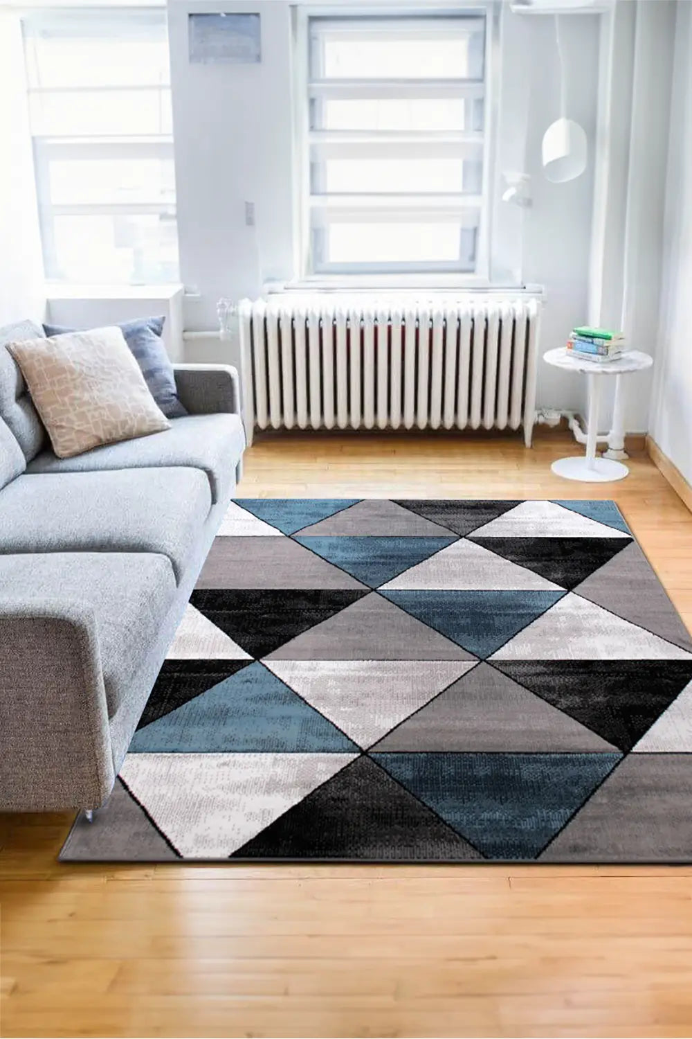 Adam Geometric Rug - 101 Blue