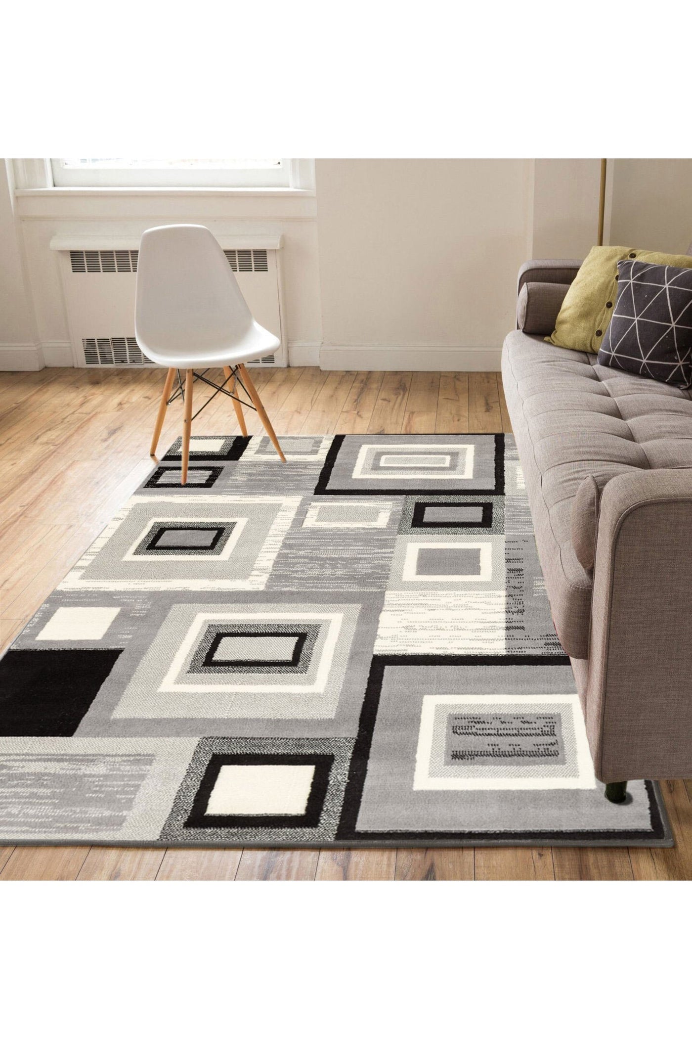 Adam Geometric Rug - 108 White