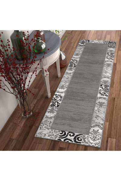 America Border Rug - 176 Grey