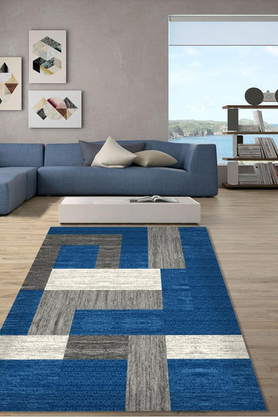 America Abstract Rug - 186 Blue