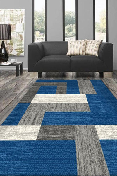 America Abstract Rug - 186 Blue