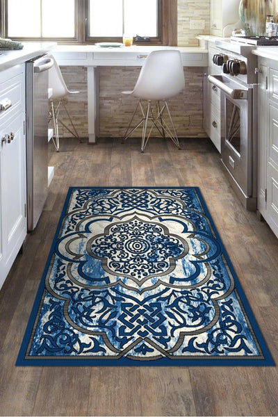 America Floral Rug - 183 Blue