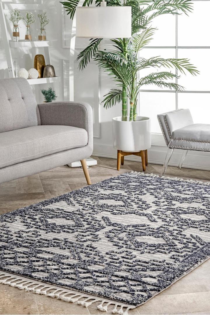 Amsterdam Fringed Rug - 105 Blue