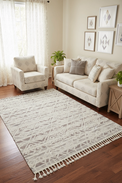 Amsterdam Fringed Rug - 112 Grey