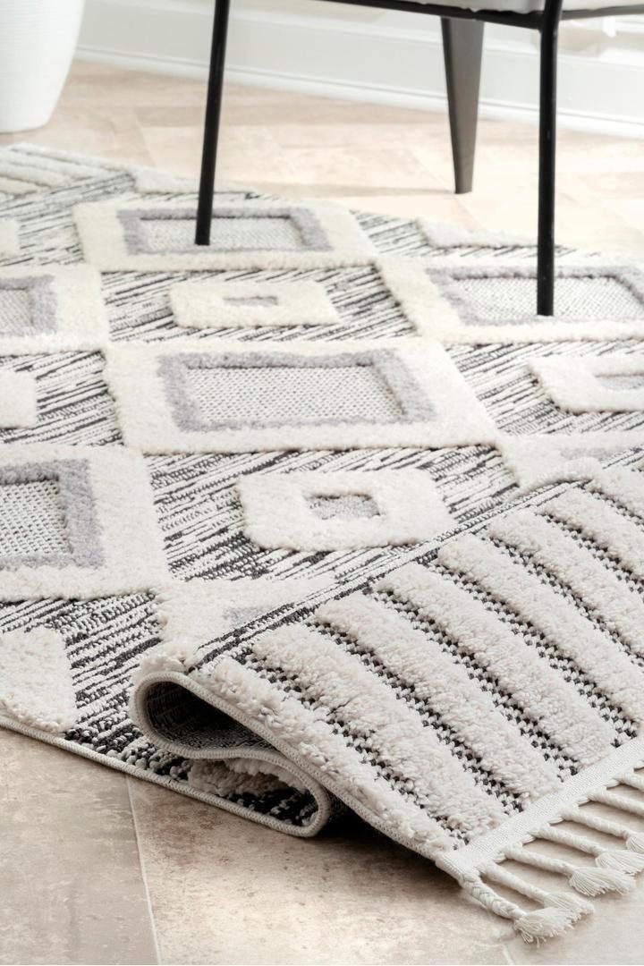 Amsterdam Fringed Rug - 107 Grey