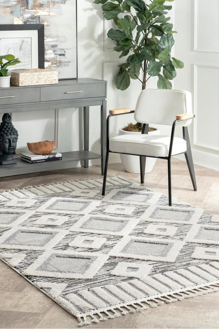 Amsterdam Fringed Rug - 107 Grey