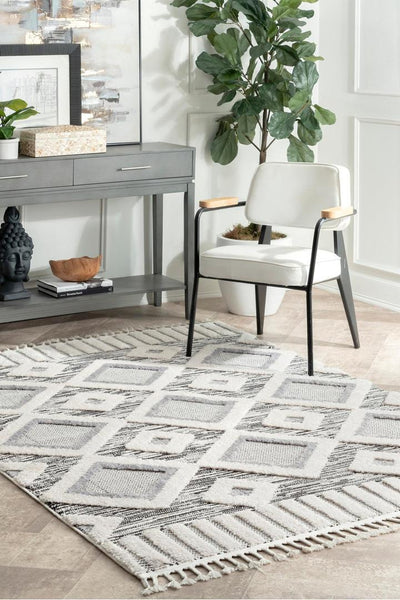 Amsterdam Fringed Rug - 107 Grey