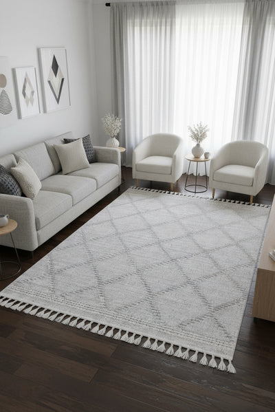 Amsterdam Fringed Rug - 101 Grey