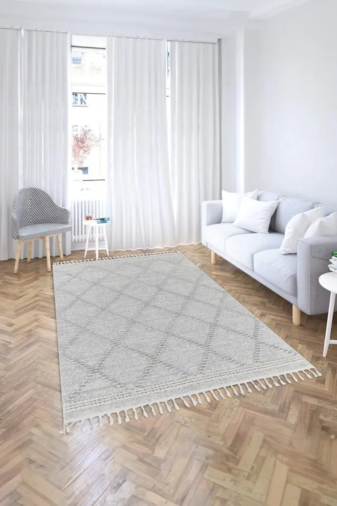 Amsterdam Fringed Rug - 101 Grey