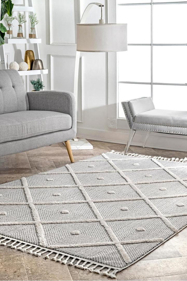 Amsterdam Fringed Rug - 102 Grey