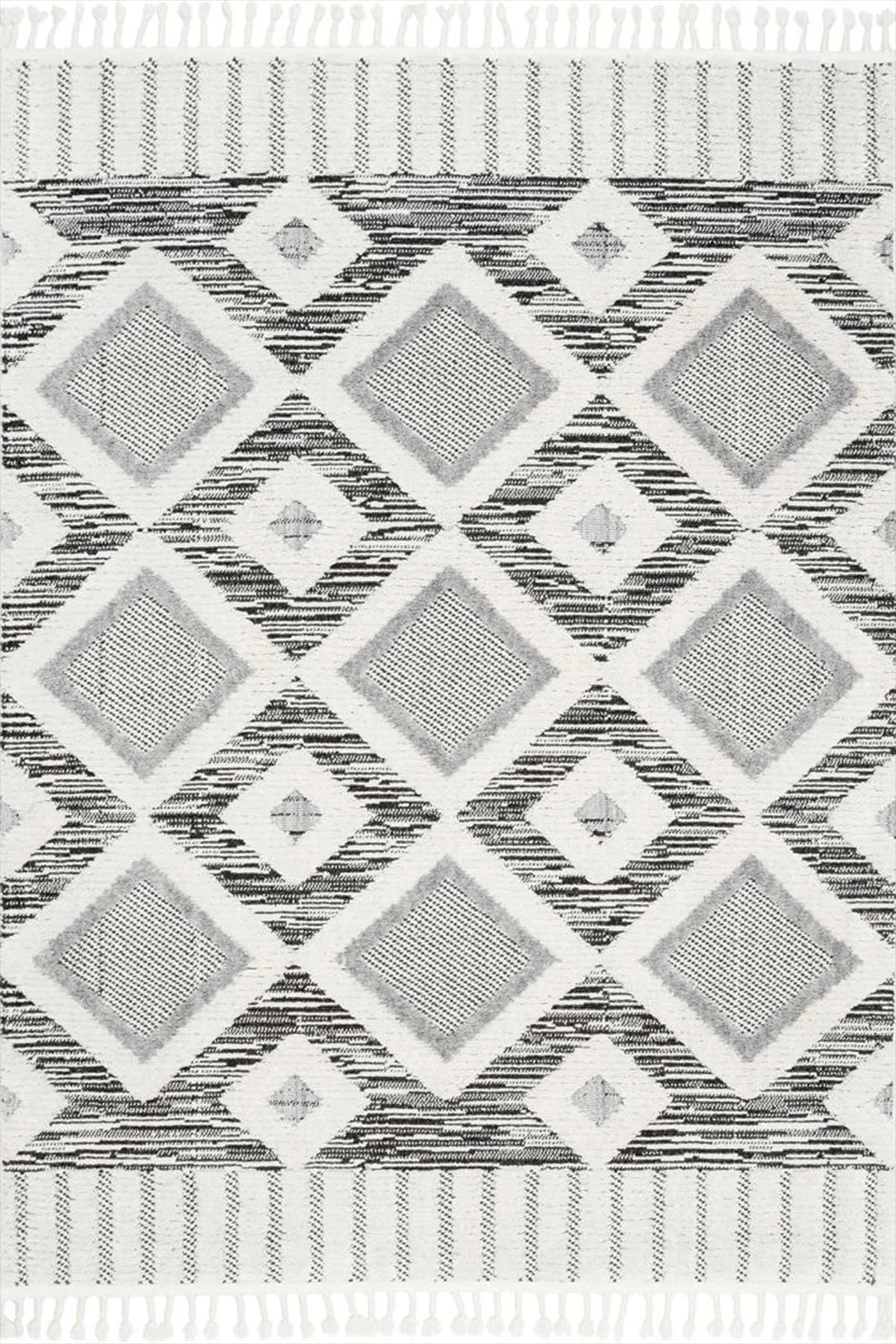 Amsterdam Fringed Rug - 107 Grey