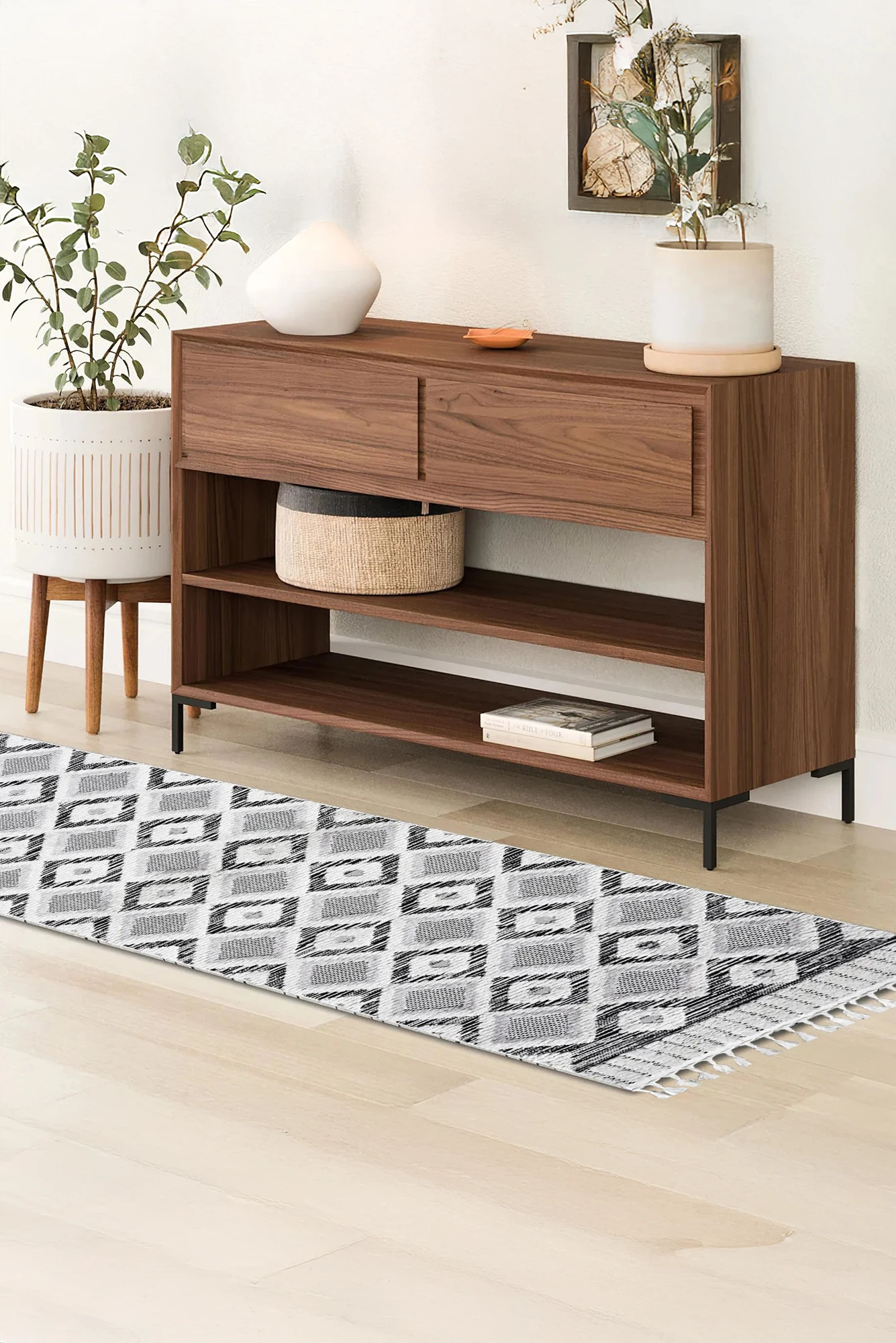 Amsterdam Fringed Rug - 107 Grey Runner