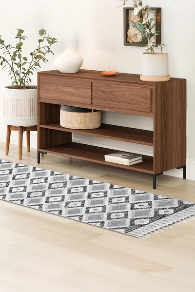 Amsterdam Fringed Rug - 107 Grey Runner