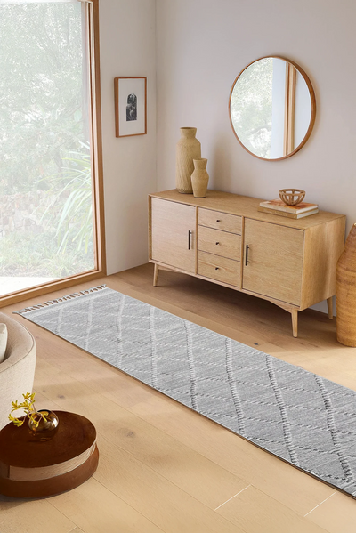 Amsterdam Fringed Rug - 101 Grey Runner