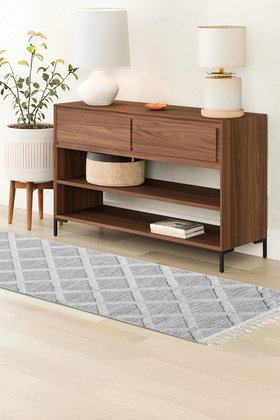 Amsterdam Fringed Rug - 111 Grey Runner