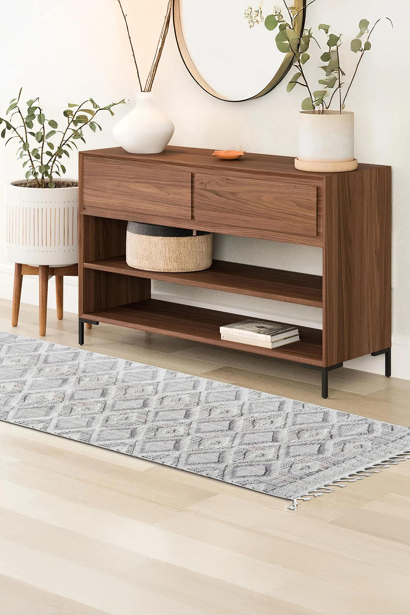 Amsterdam Fringed Rug - 108 White Runner