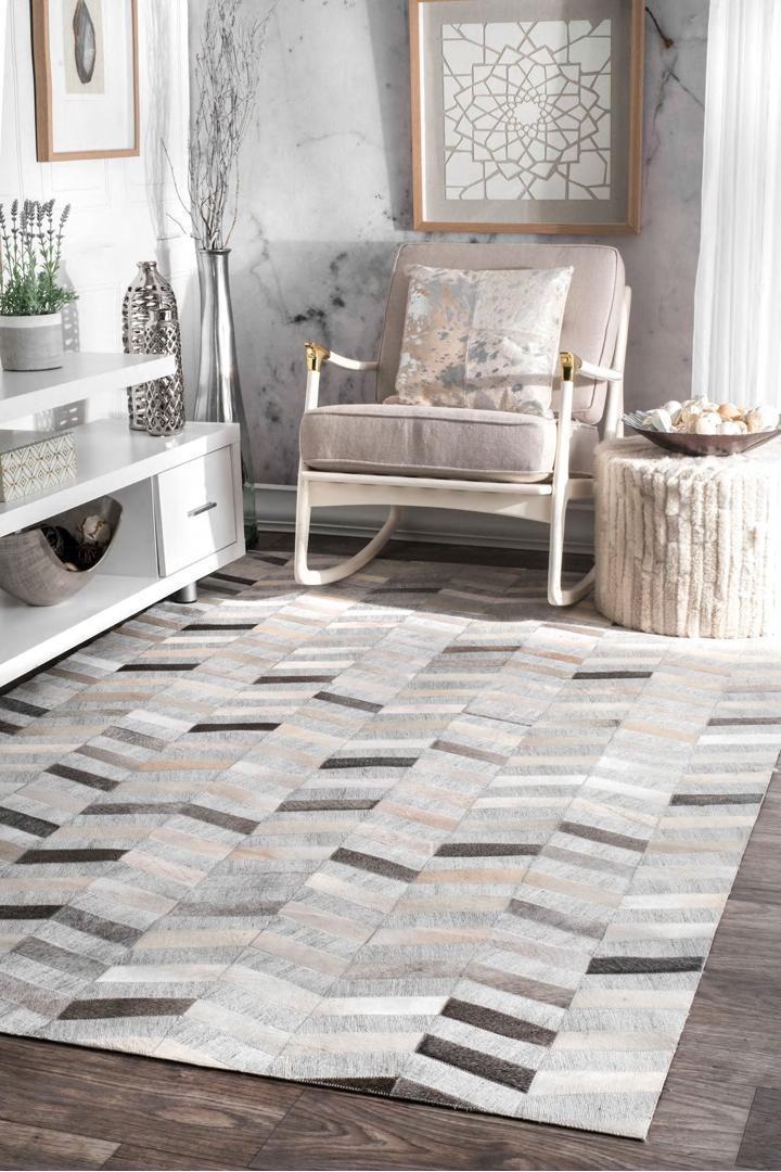 Anastasia Cowhide Rug  - 101 Grey