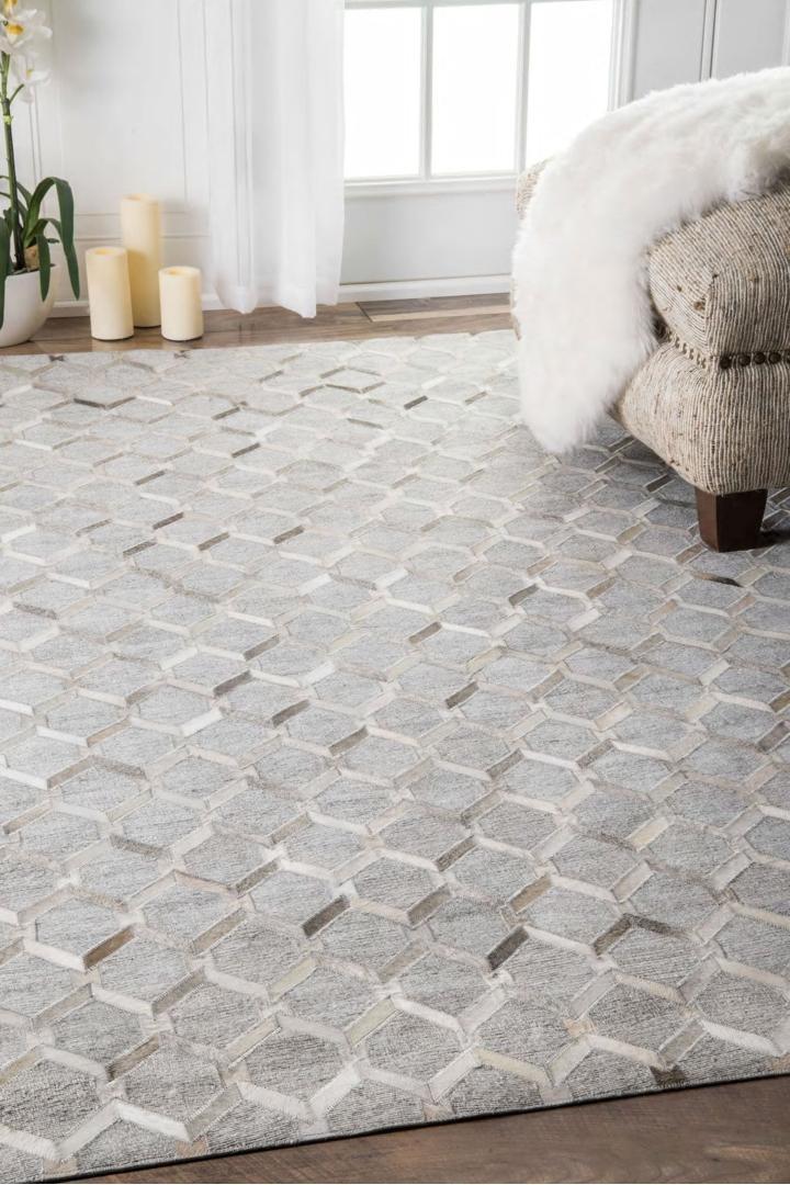 Anastasia Cowhide Rug  - 102 Grey