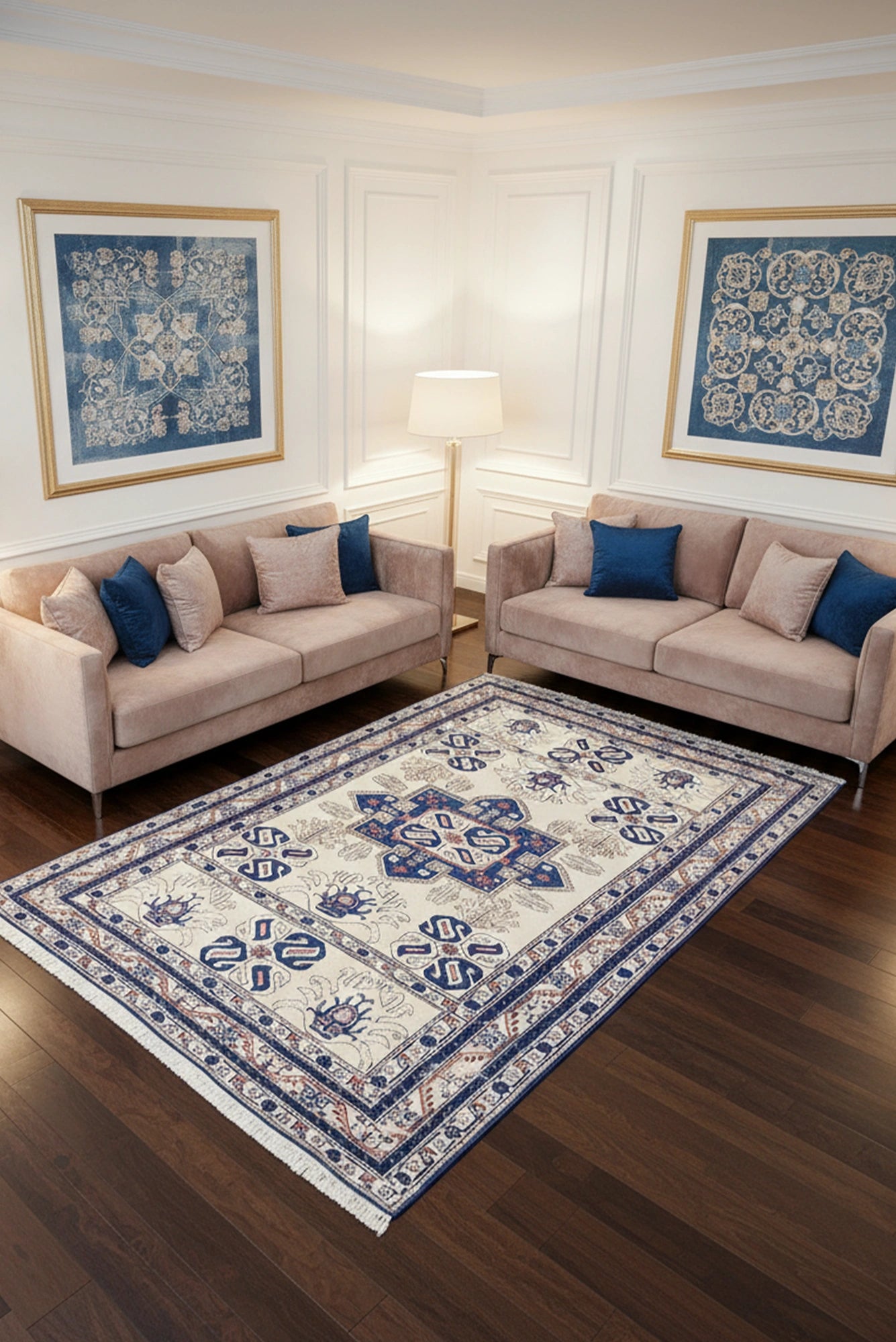 Ardebill Hand Knotted Wool & Silk Rug 210x133cm