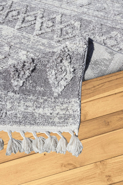 Amsterdam Fringed Rug - 104 Grey