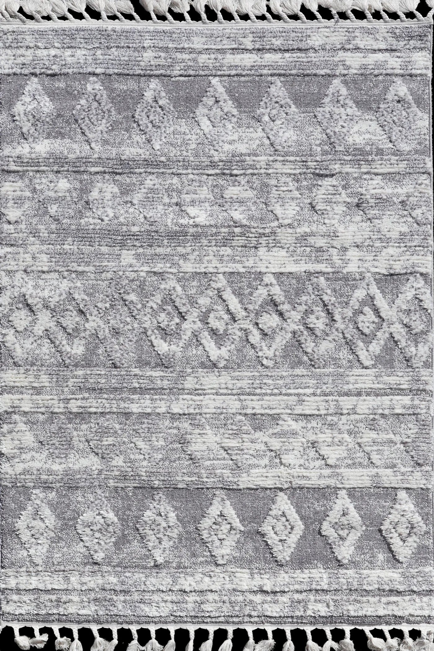 Amsterdam Fringed Rug - 104 Grey