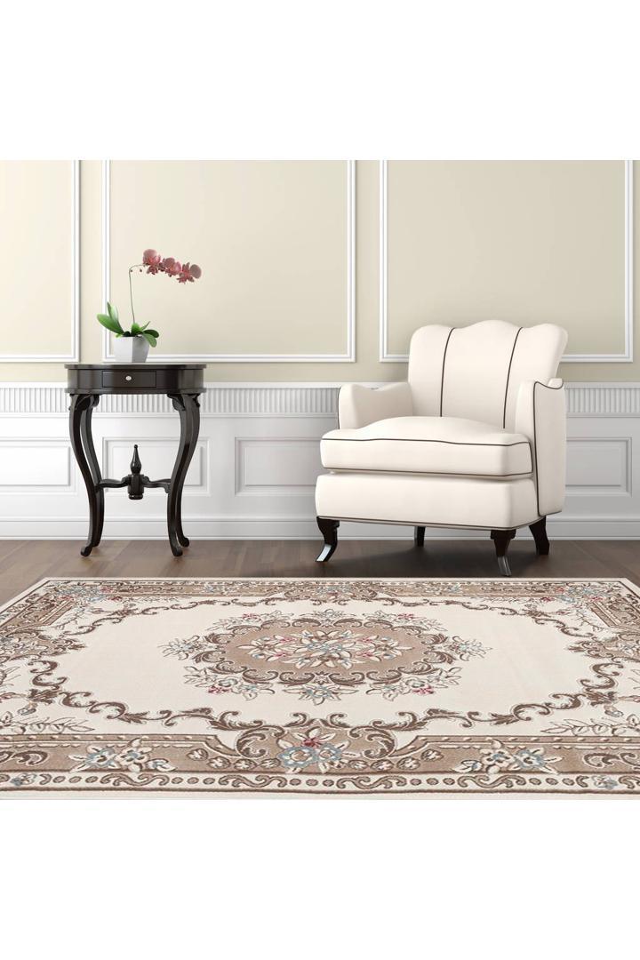 Aubusson Traditional Rug - 103 White