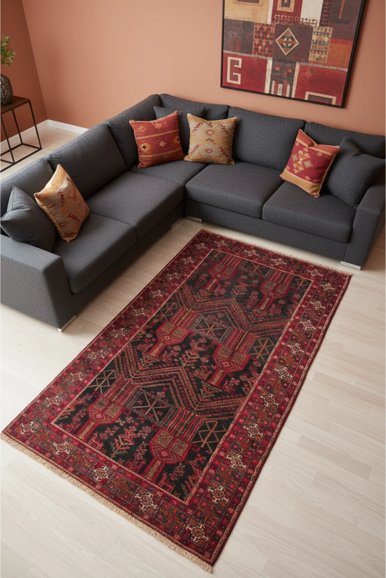 Baluch Hand Knotted Oriental Wool Rug 283x124 cms