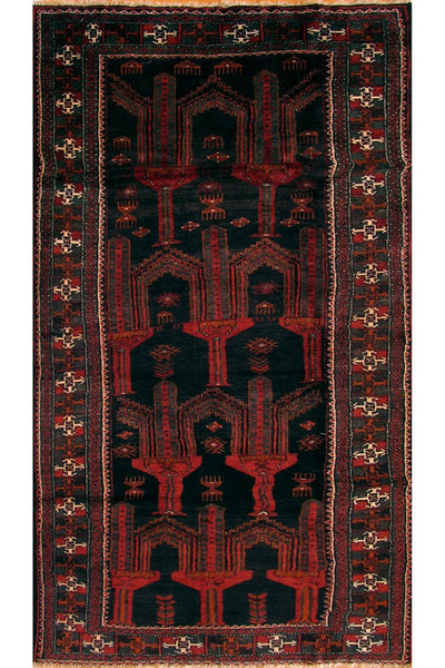 Baluch handknotted wool rug 286x119cm