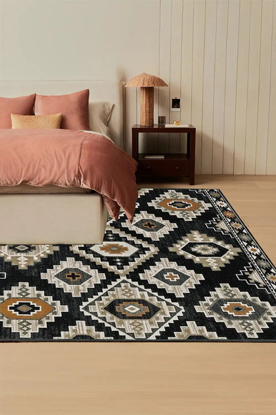 Alberto Tribal Rug - 104 Black