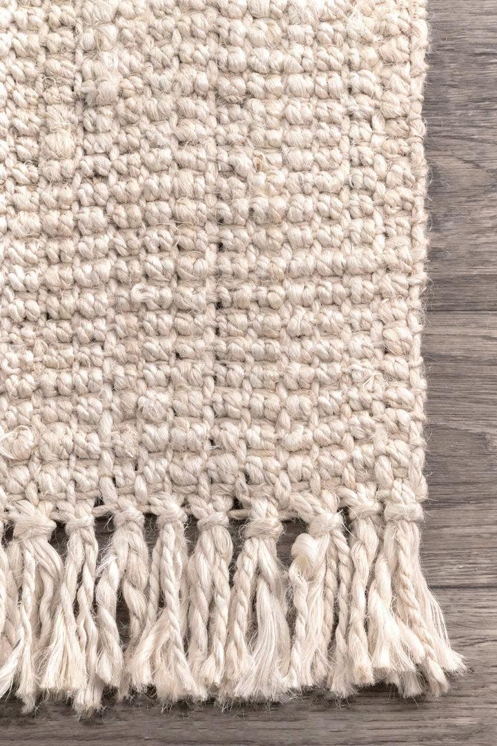 Chunky Jute Rug - 101 Bleached Fringed