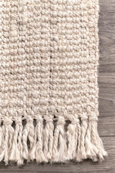 Chunky Jute Rug - 101 Bleached Fringed