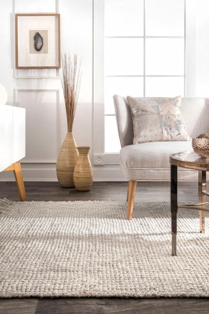 Chunky Bleached Jute Rug - Fringed | Buy Rugs Online | Cyrus Rugs