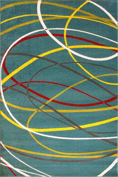 Boston Abstract Rug - 127 Green