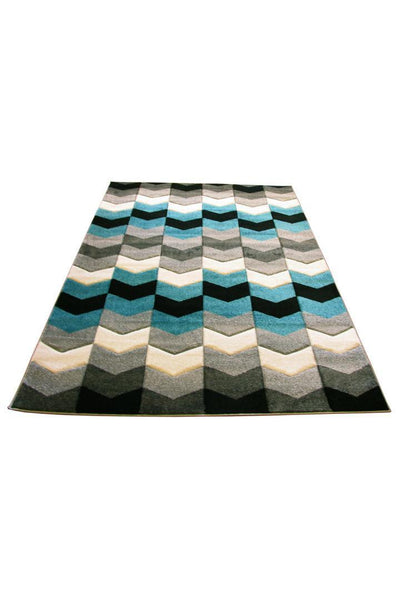 Boston Geometric Rug - 128 Blue