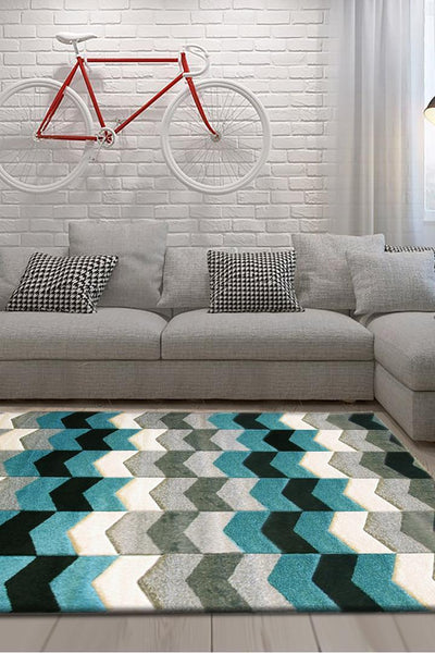 Boston Geometric Rug - 128 Blue