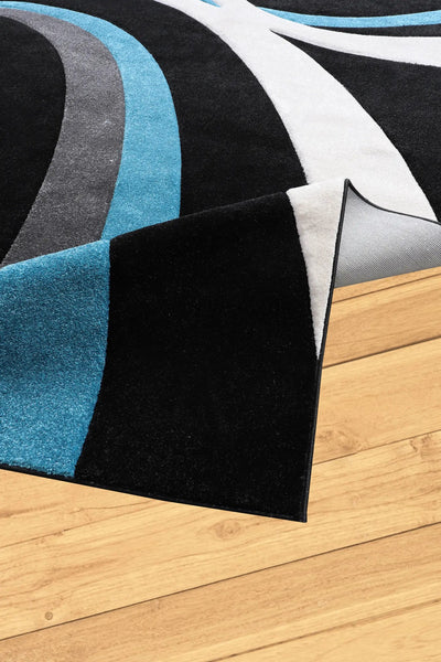 Boston Abstract Rug - 126 Blue