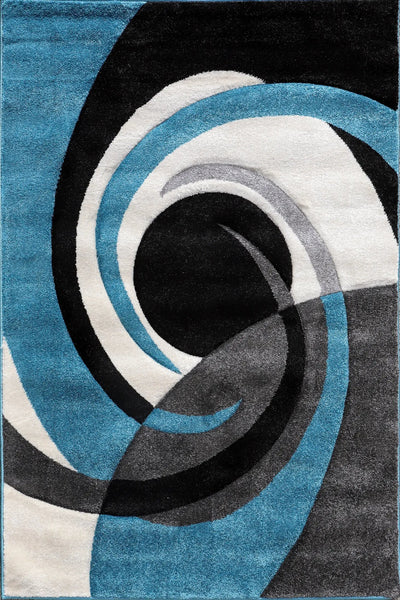 Boston Abstract Rug - 124 Blue