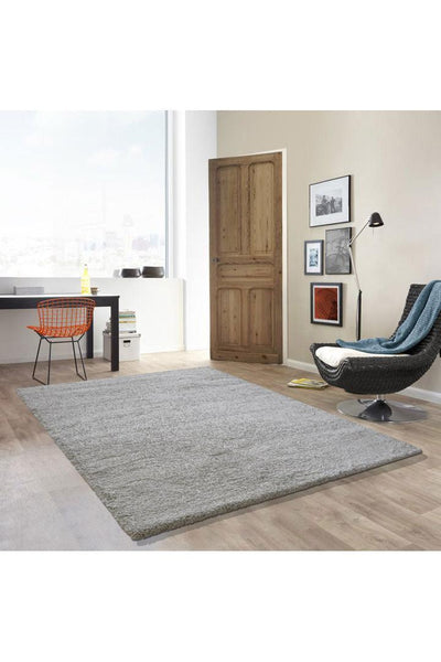 Broadway Plain Shaggy Rug - 105 Silver