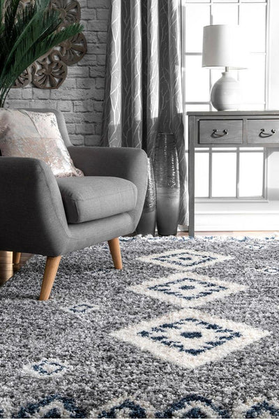 Cairo Moroccan Shaggy Rug - 102 Grey