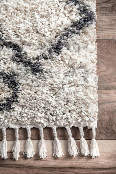 Cairo Moroccan Shaggy Rug - 106 Cream