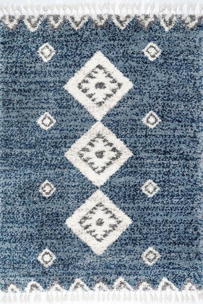 Cairo Moroccan Shaggy Rug - 101 Blue